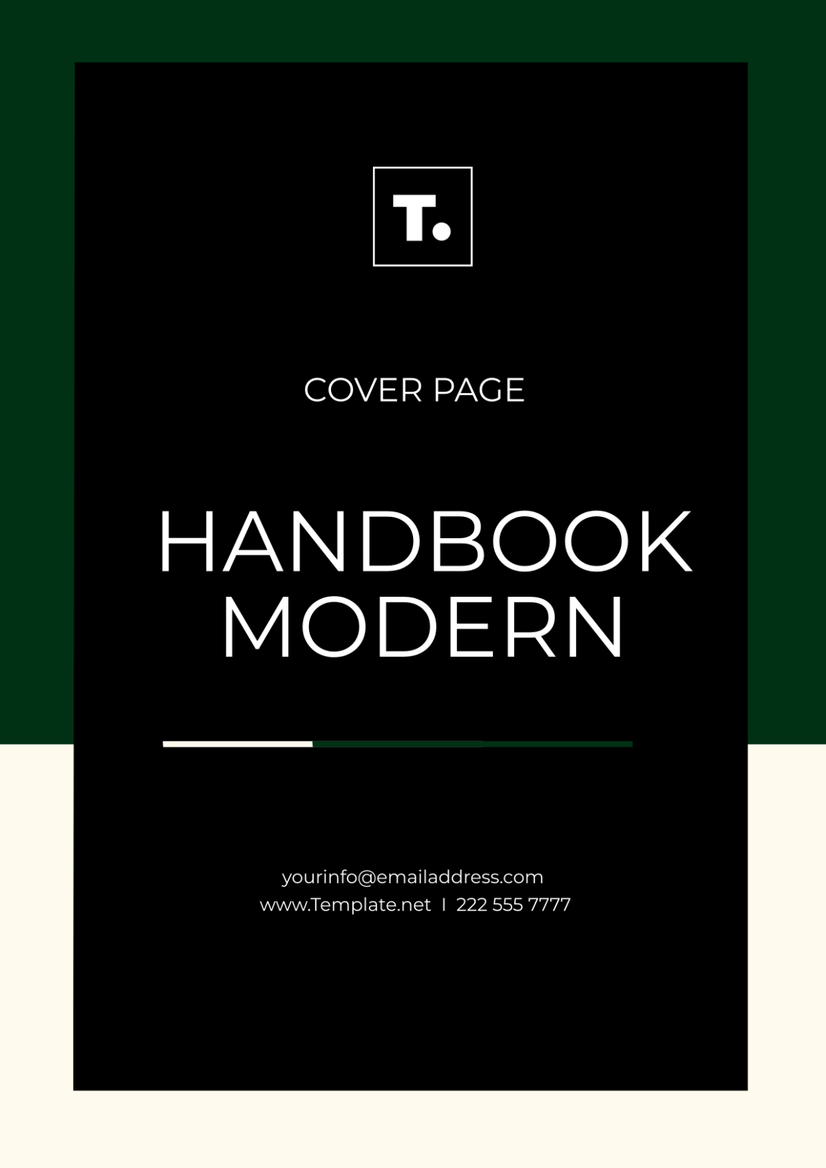 Handbook Modern Cover Page Template