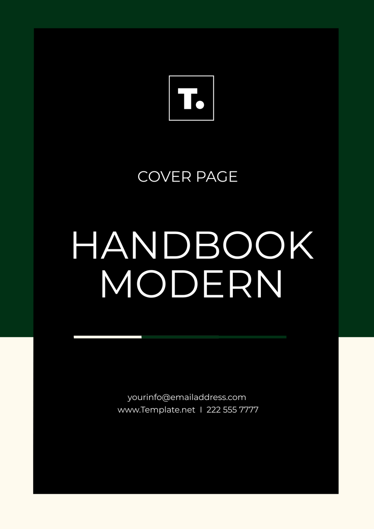 Handbook Modern Cover Page Template - Edit Online & Download Example ...