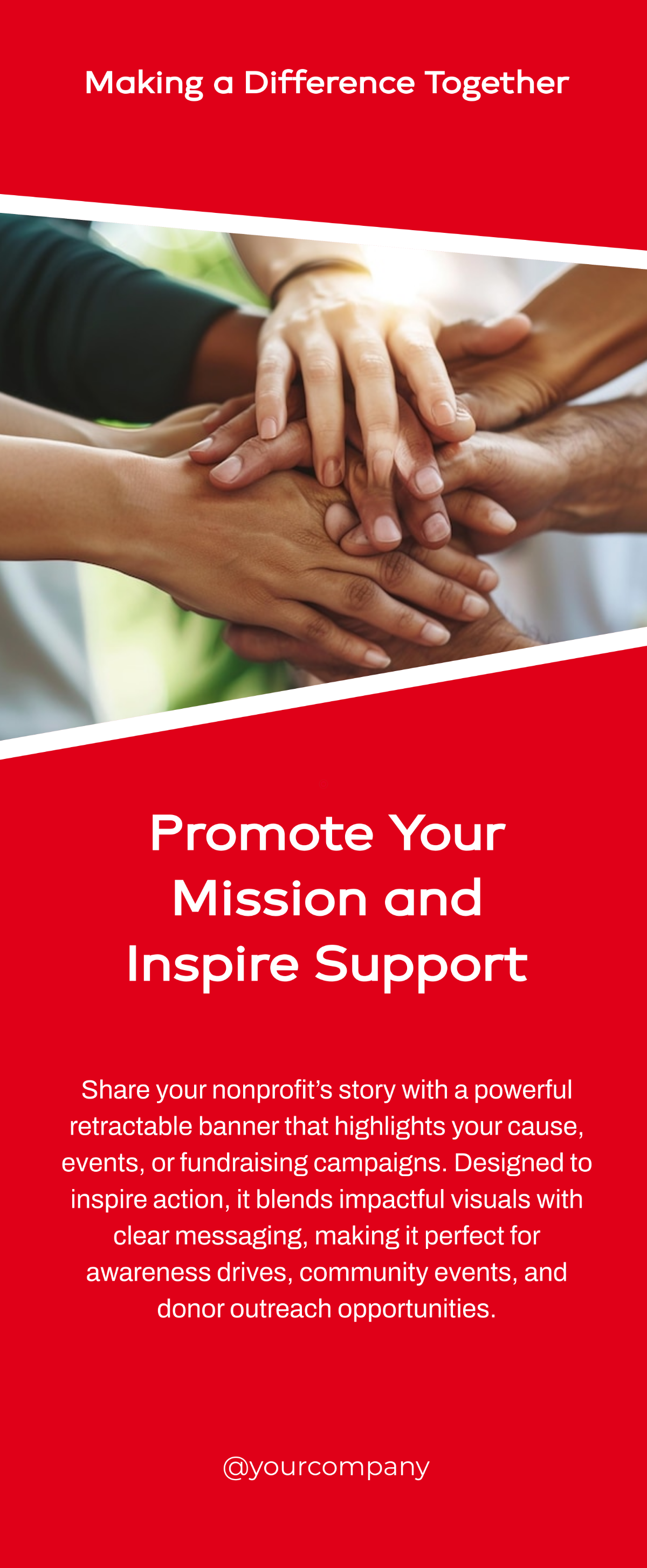 Free Nonprofit Retractable Banner Template to Edit Online
