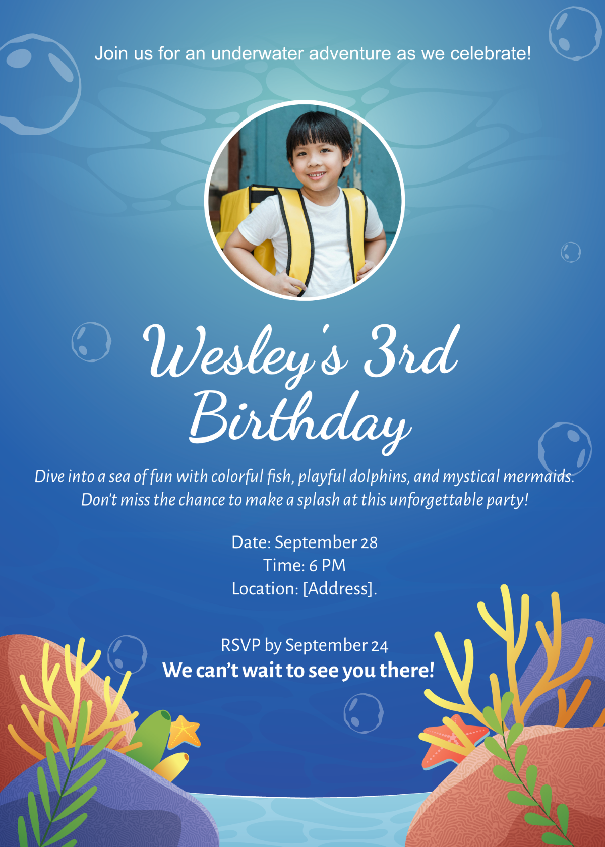 Underwater Birthday Invitation