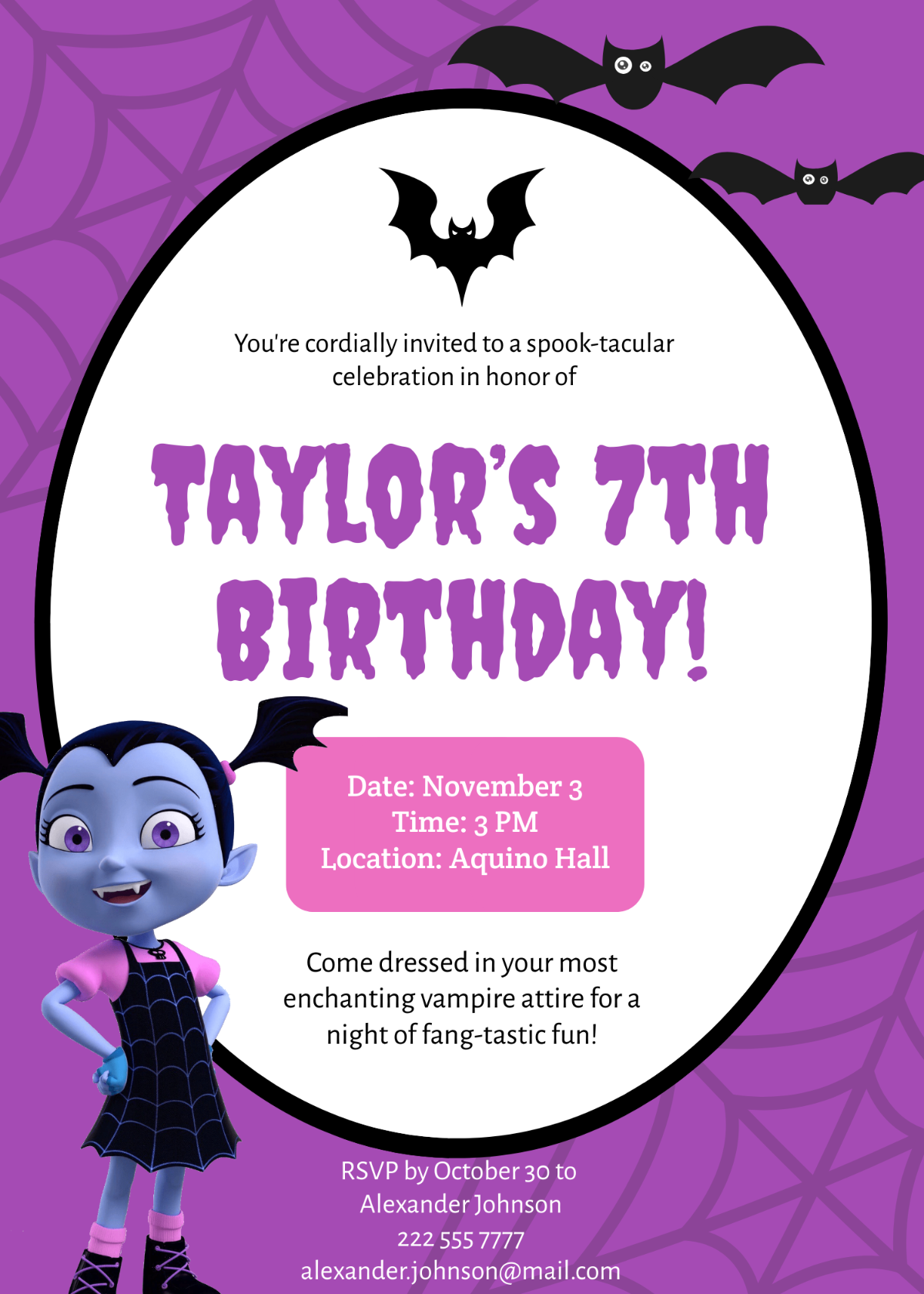 Vampirina Birthday Invitation Template - Edit Online & Download