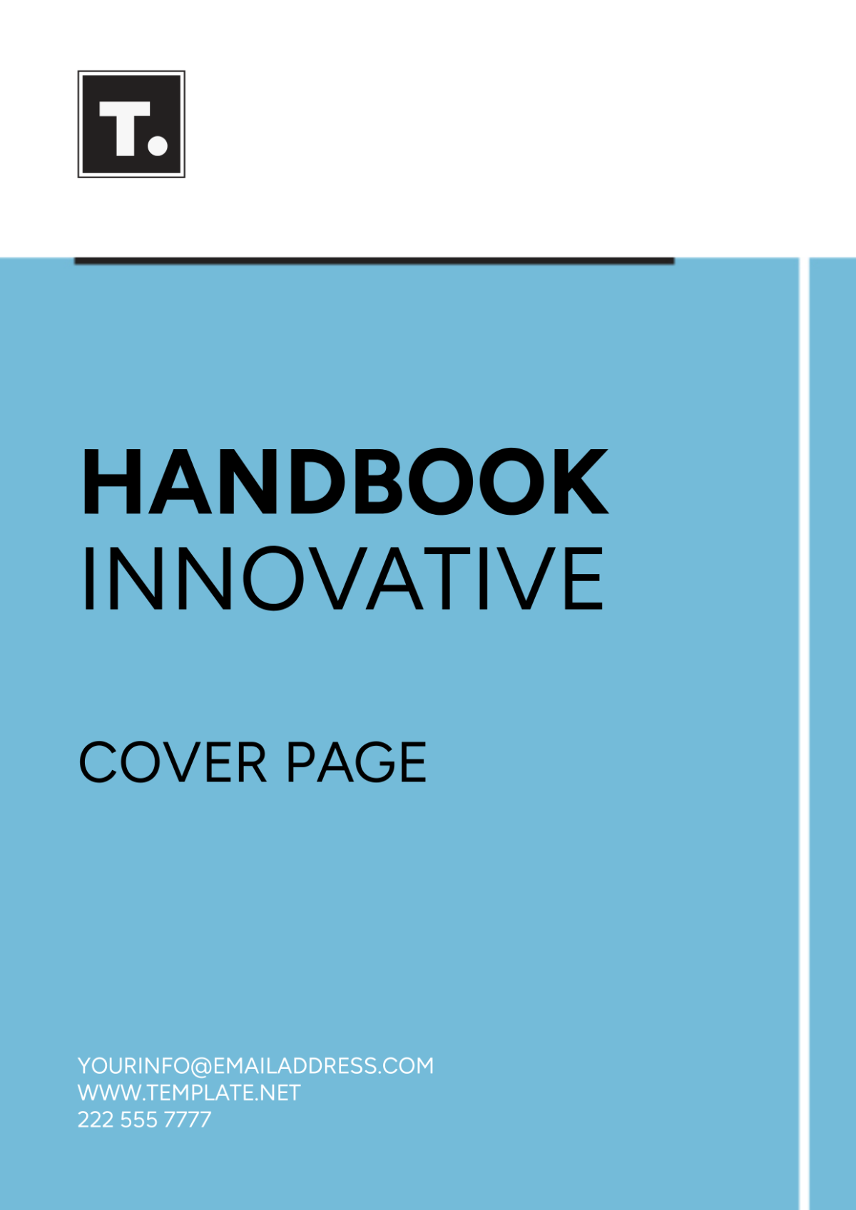 Free Handbook Innovative Cover Page Template