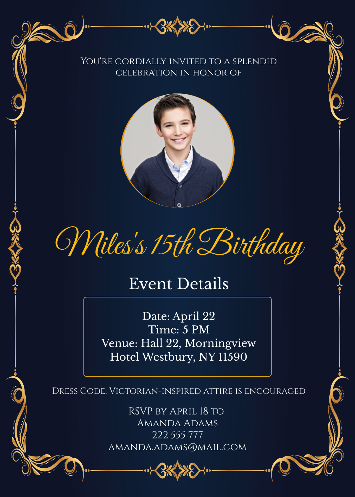 Victorian Birthday Invitation Template - Edit Online & Download