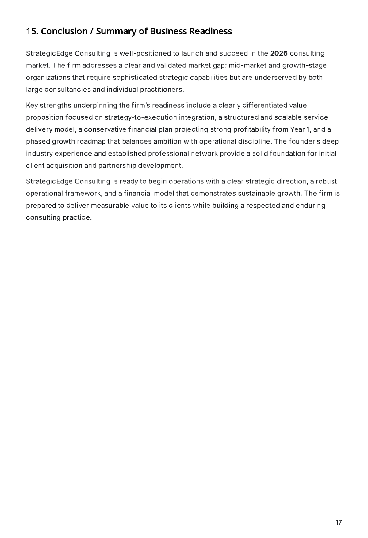 Free Consulting Business Plan Template to Edit Online