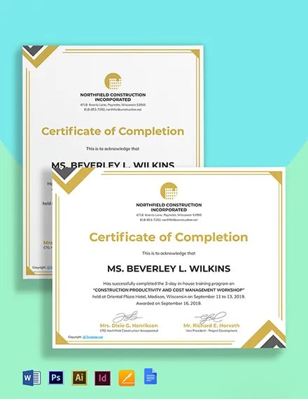 construction certificates