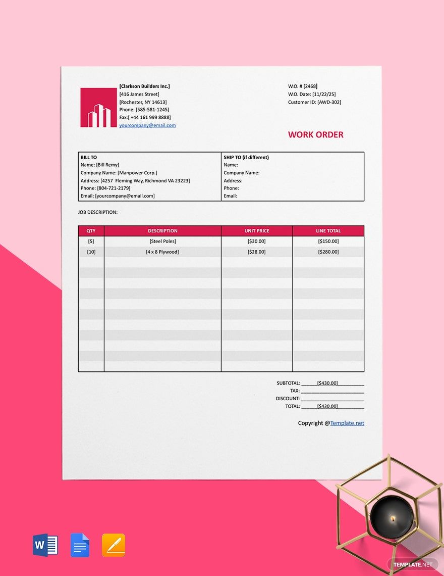 Free Purchase Order Templates To Edit Online Print