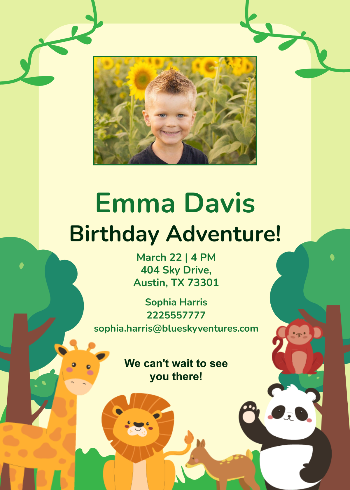 Safari Birthday Invitation