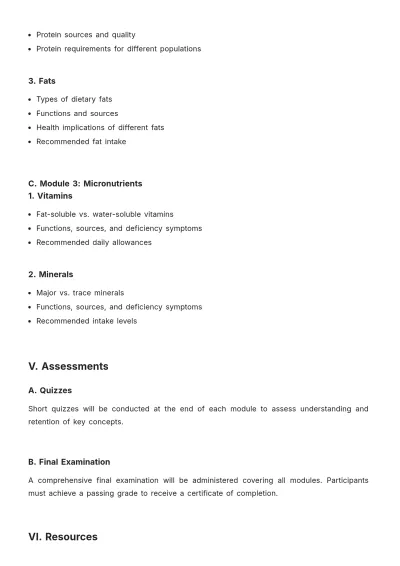 Free Nutrition Coursework Template to Edit Online