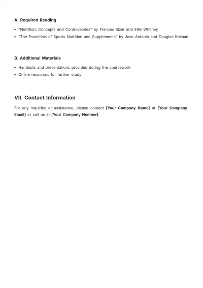 Free Nutrition Coursework Template to Edit Online