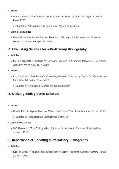 Free Preliminary Bibliography Template to Edit Online