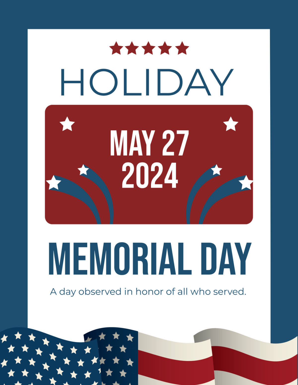 Memorial Day Holiday Flyer