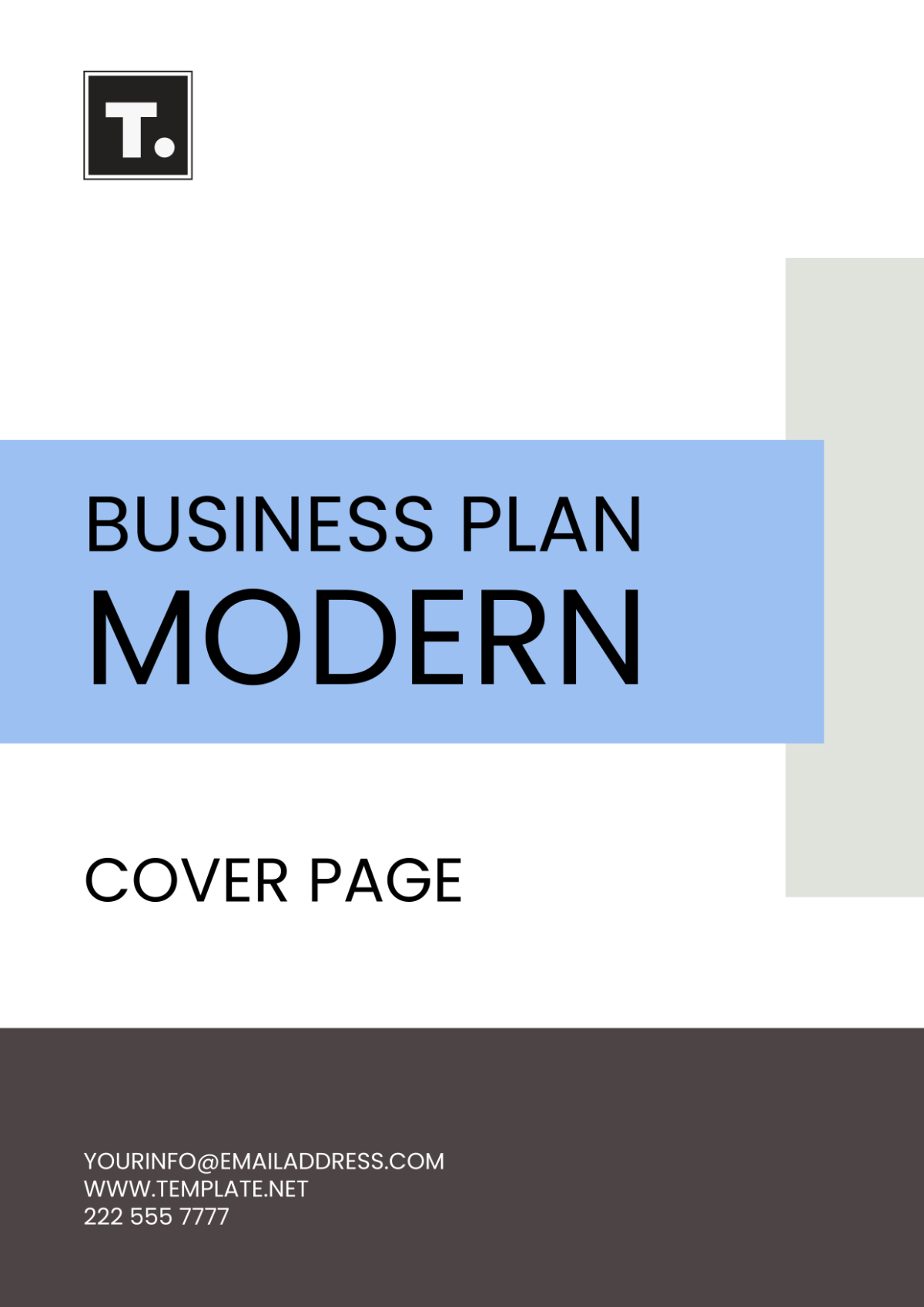 Free Business Plan Modern Cover Page Template