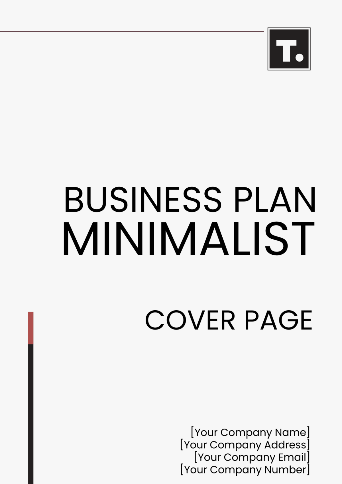 Business Plan Minimalist Cover Page