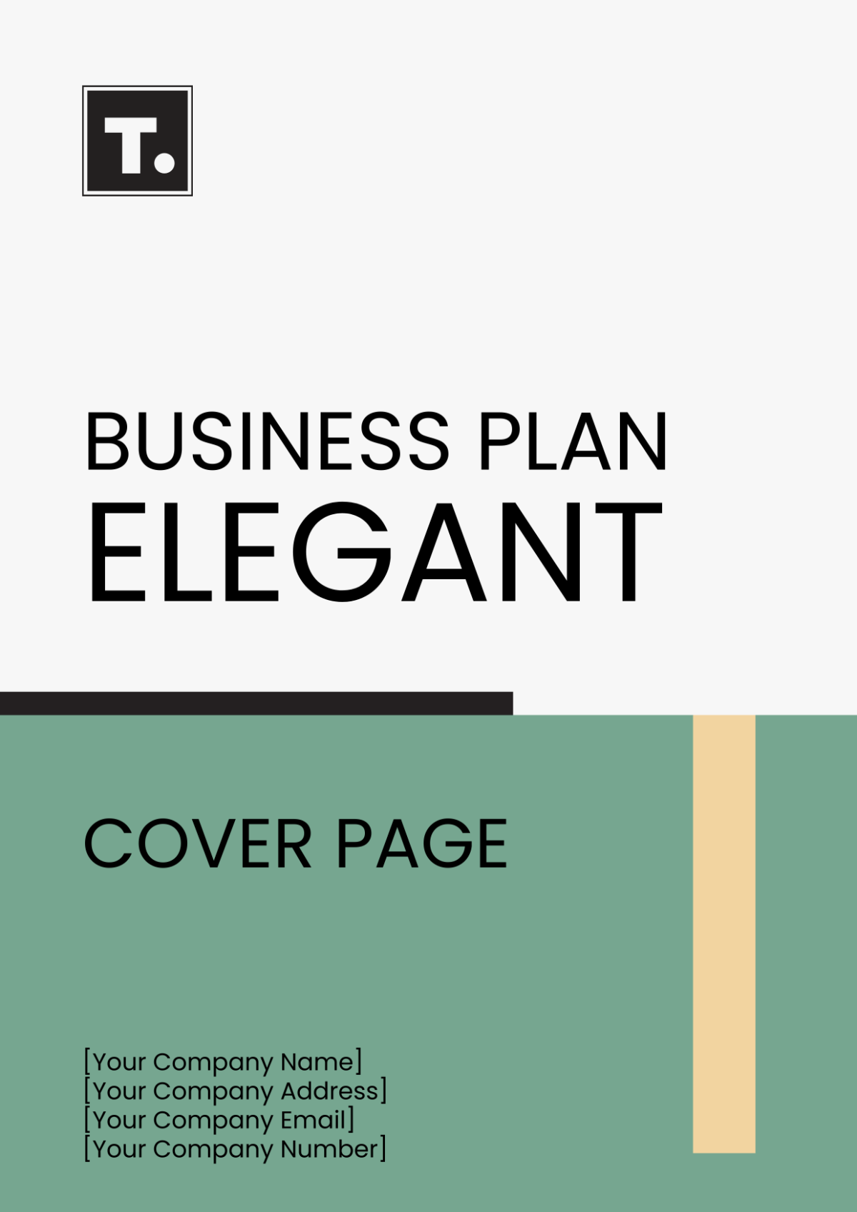 Business Plan Elegant Cover Page Templates Edit Online & Download