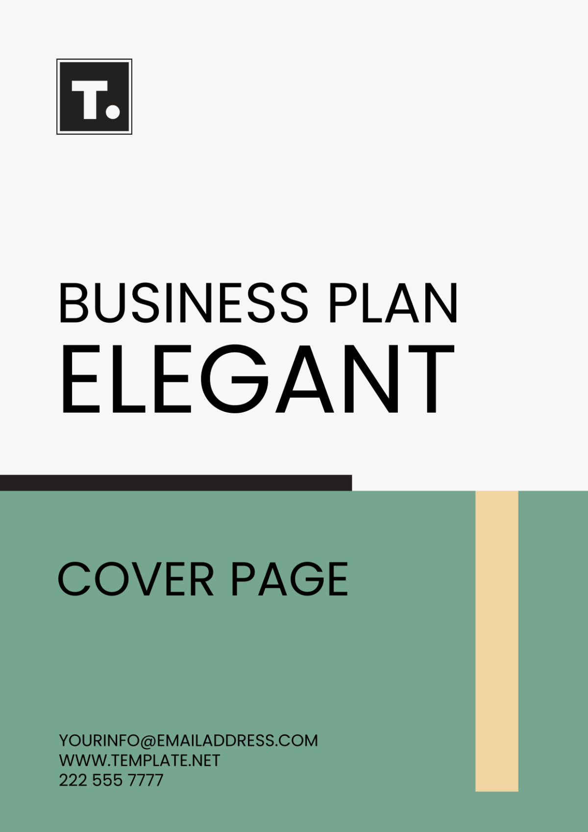 Free Business Plan Elegant Cover Page Template