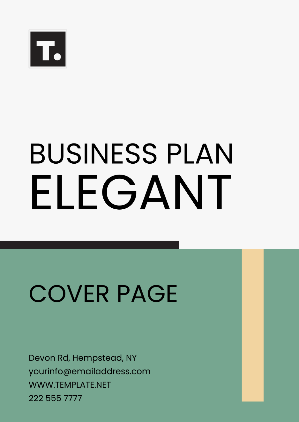 Business Plan Elegant Cover Page