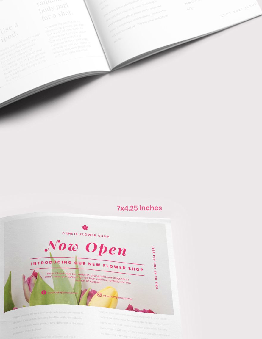 Flowershop Magazine Ads Template