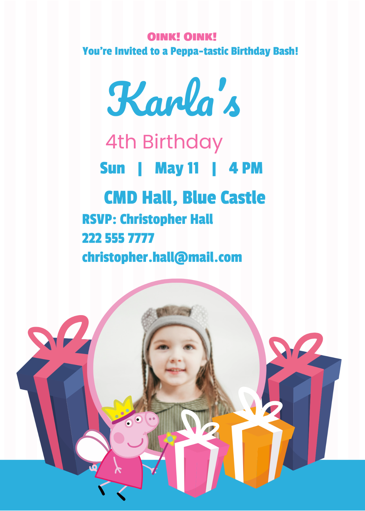 Peppa Pig Birthday Invitation Template - Edit Online & Download