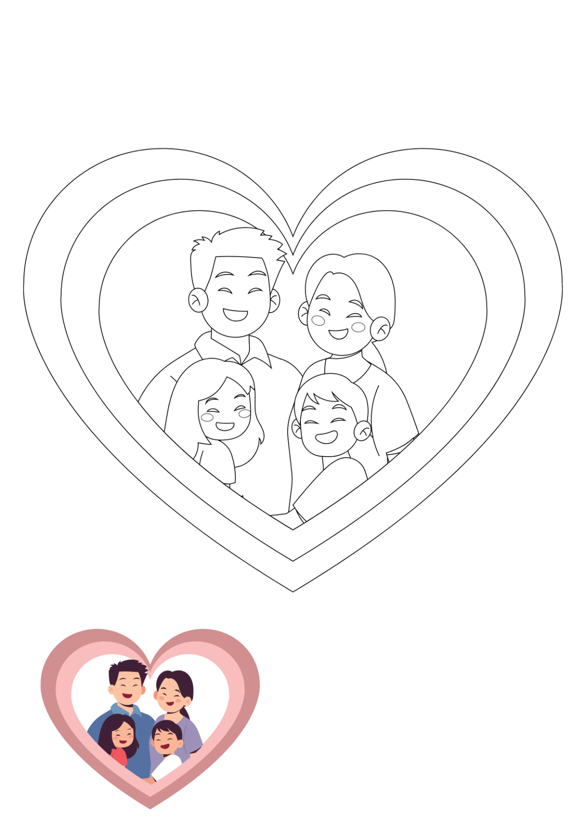 International Day of Families Coloring Page Template