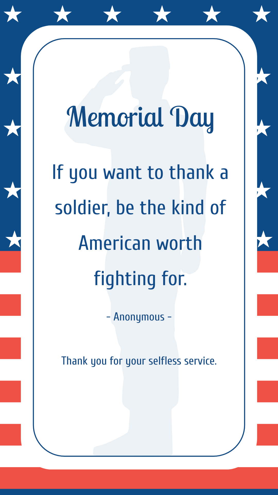 Free Memorial Day Thankyou Quotes Template 