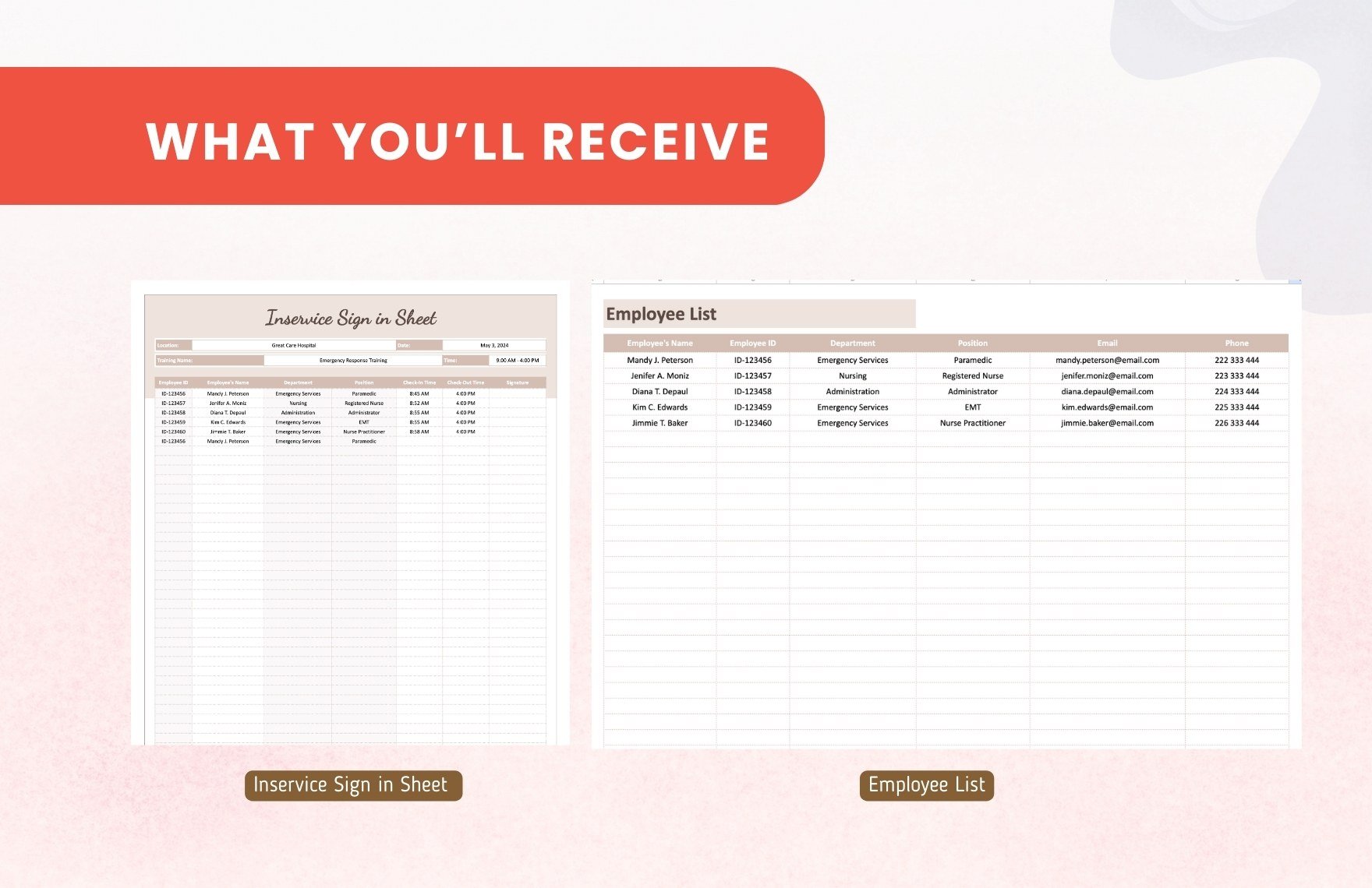 Inservice Sign in Sheet Template