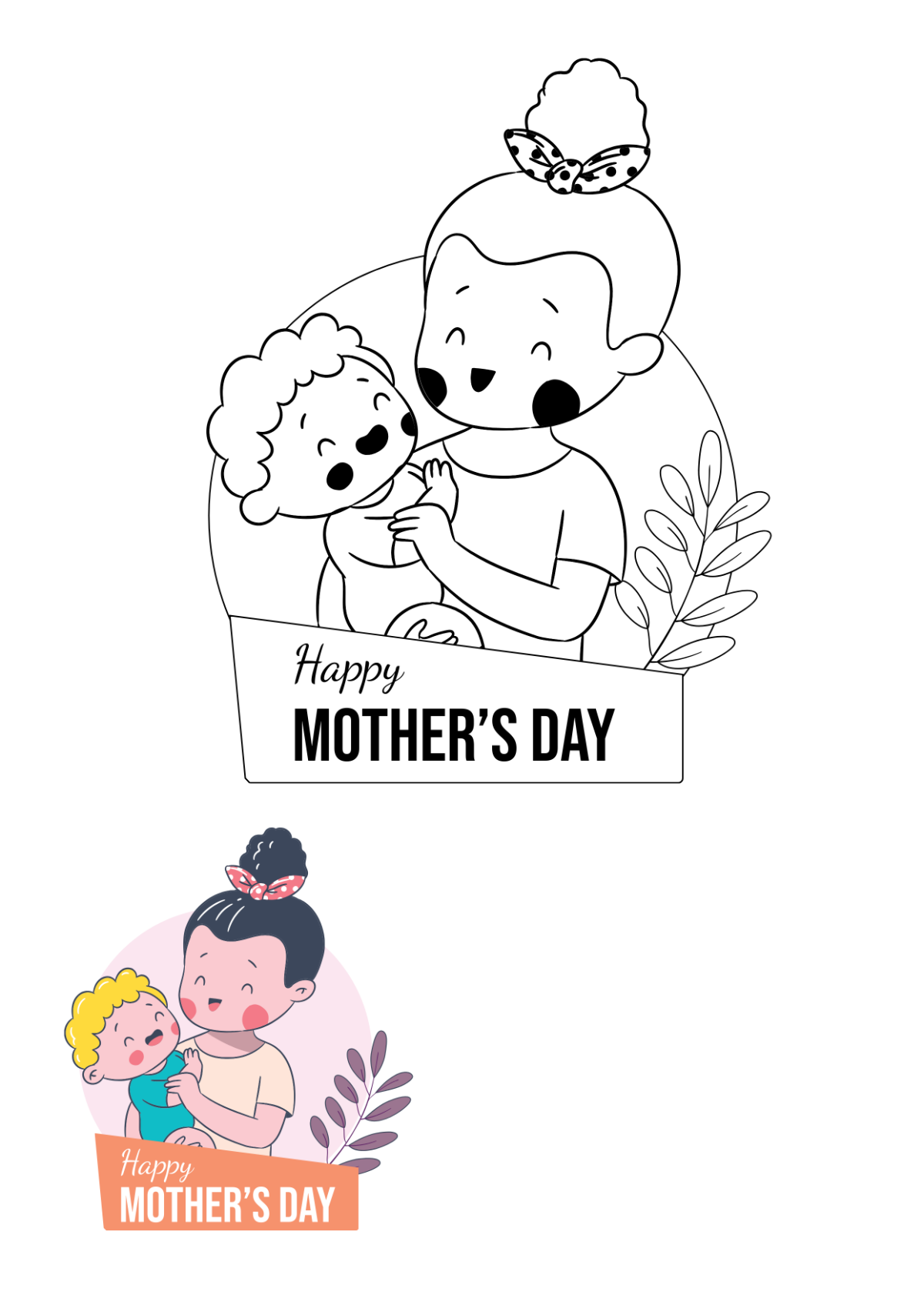 Mother's Day Coloring Pages for Kids Template - Edit Online & Download