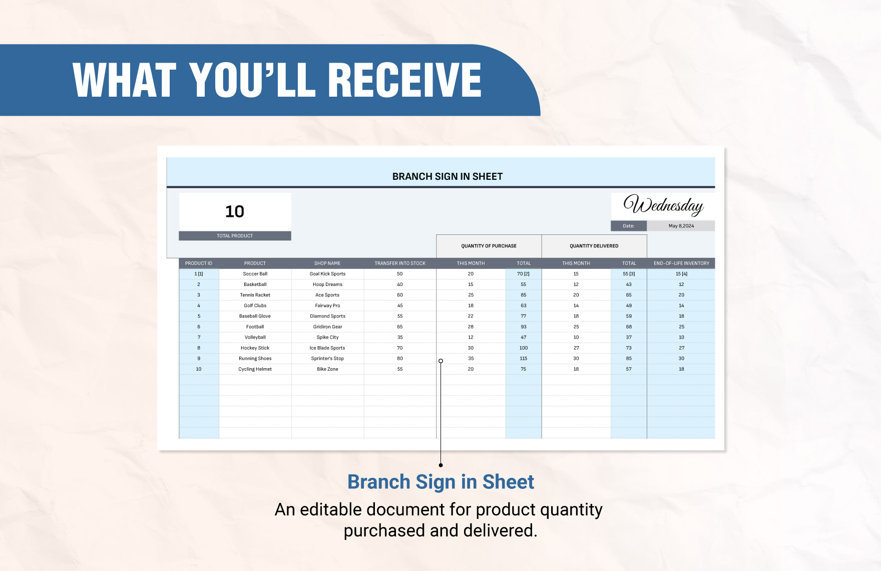 Branch Sign in Sheet Template
