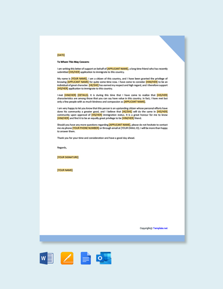 11+ FREE Immigration letter Templates [Edit & Download] | Template.net