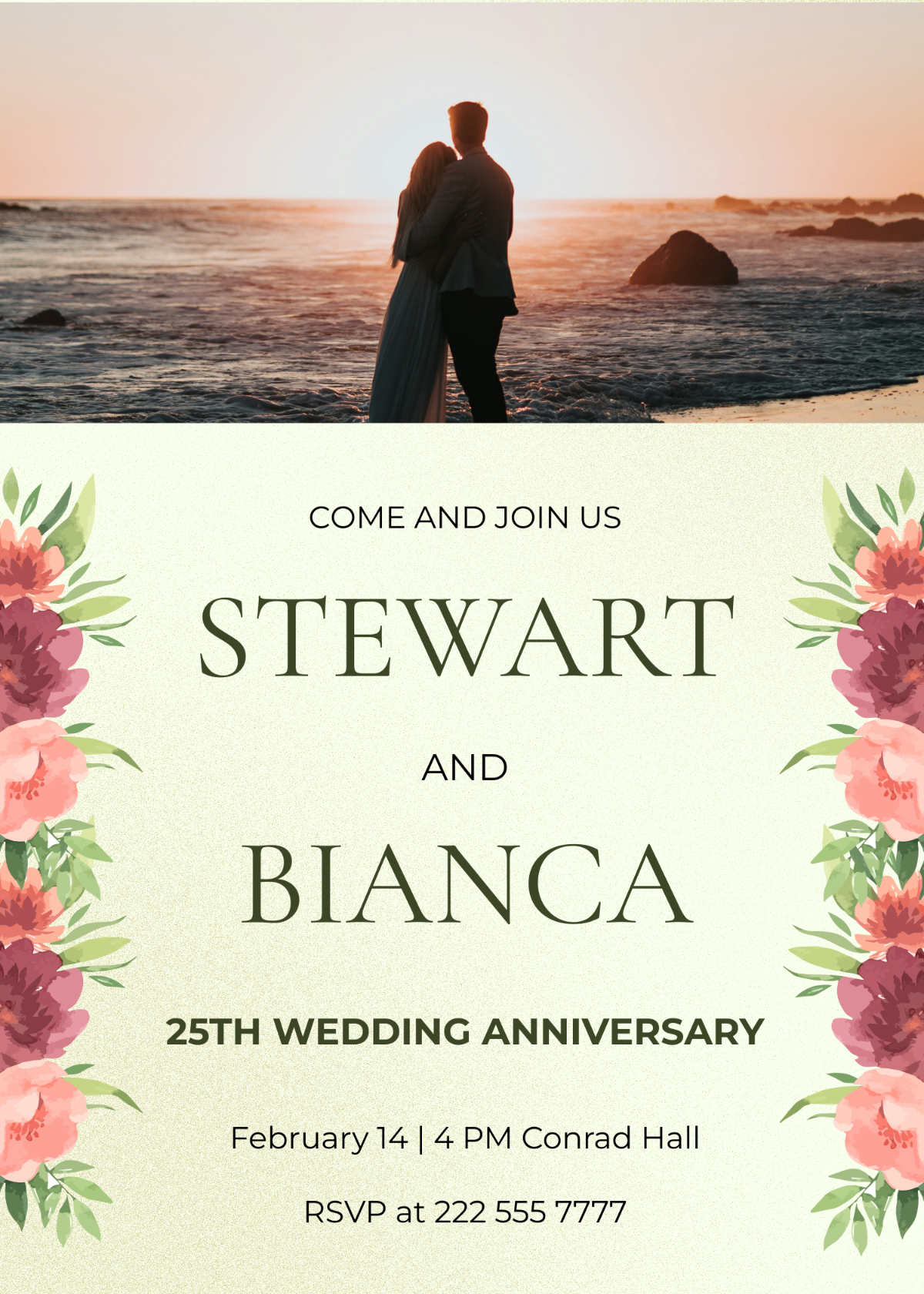 Wedding Anniversary Invitation Template - Edit Online & Download ...