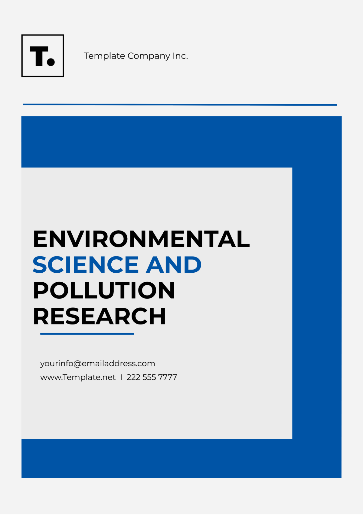 Free Environmental Science and Pollution Research Template