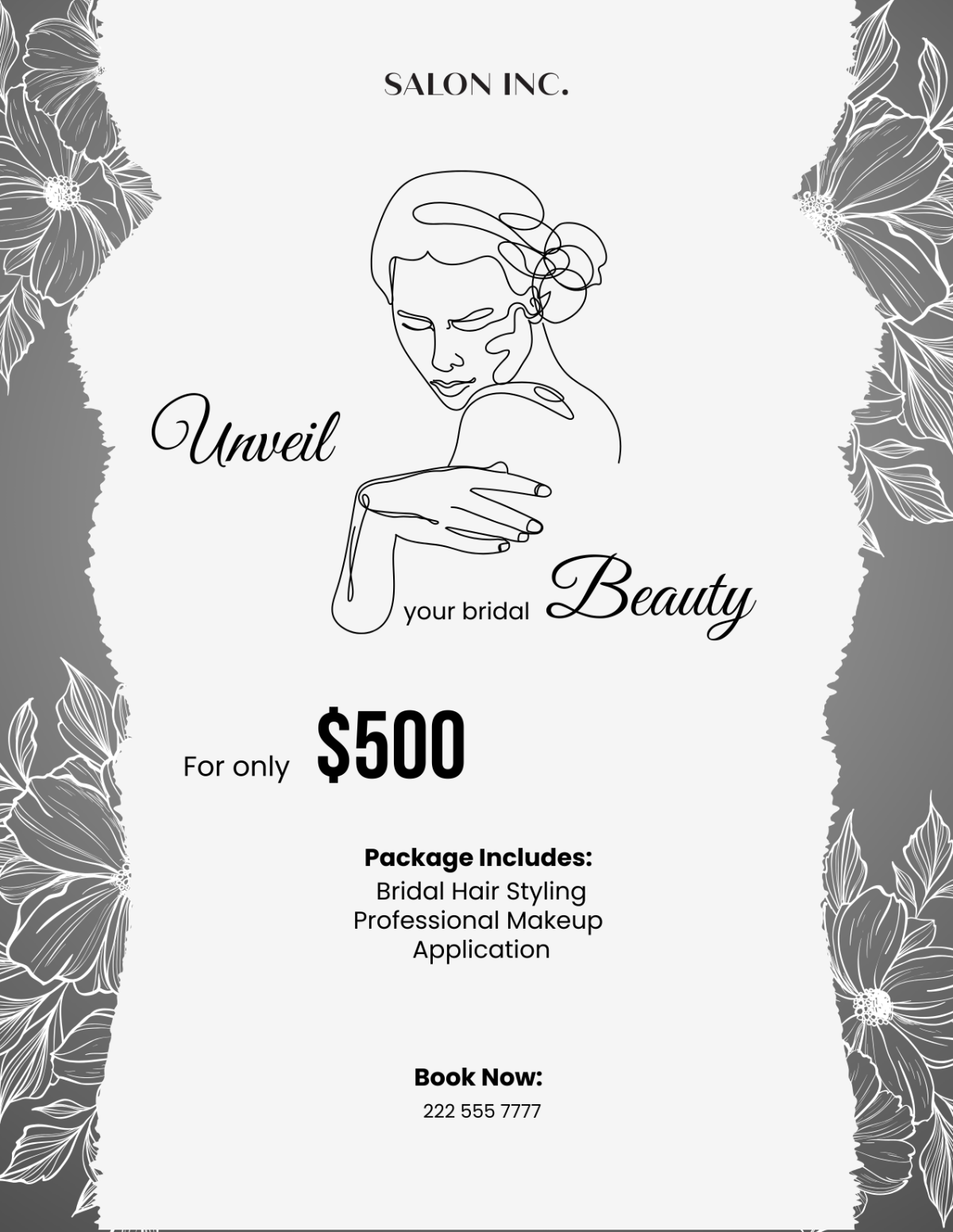 Free Salon Bridal Package Flyer Template