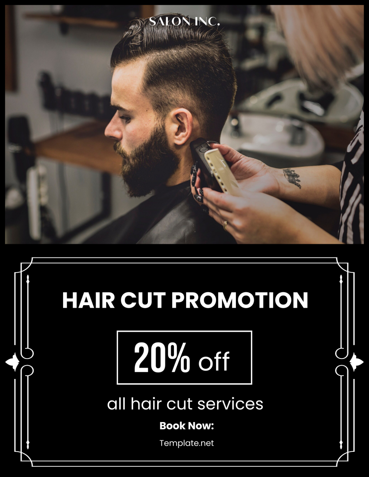Free Salon Haircut Promotion Flyer Template