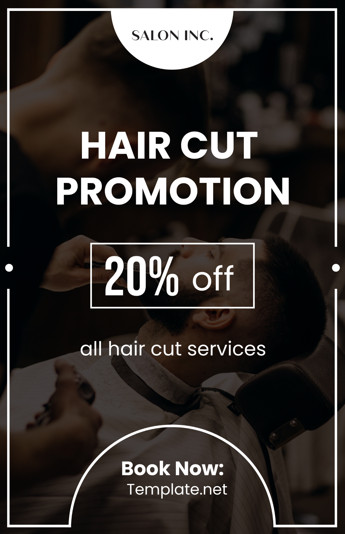 Salon Haircut Promotion Poster Template