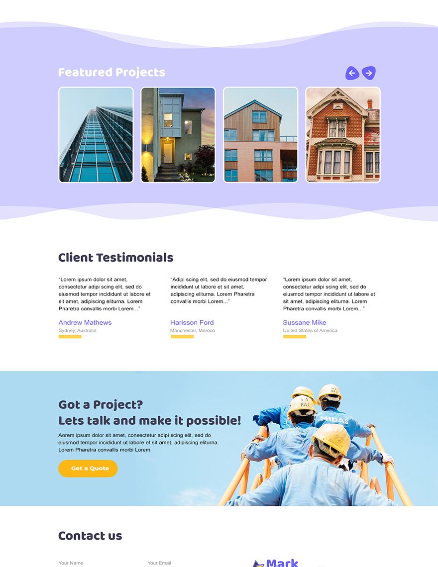 Building Company Website Template