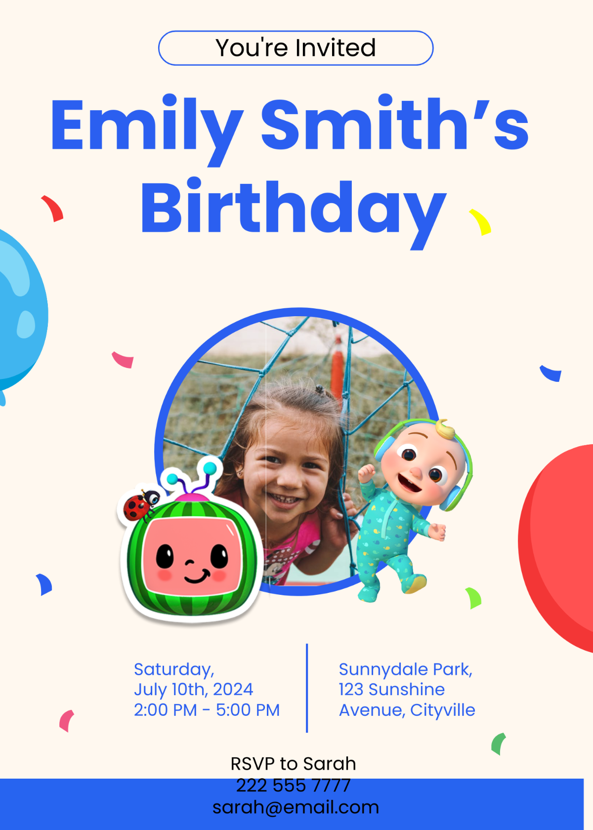 Cocomelon Birthday Invitation Template | Template.net