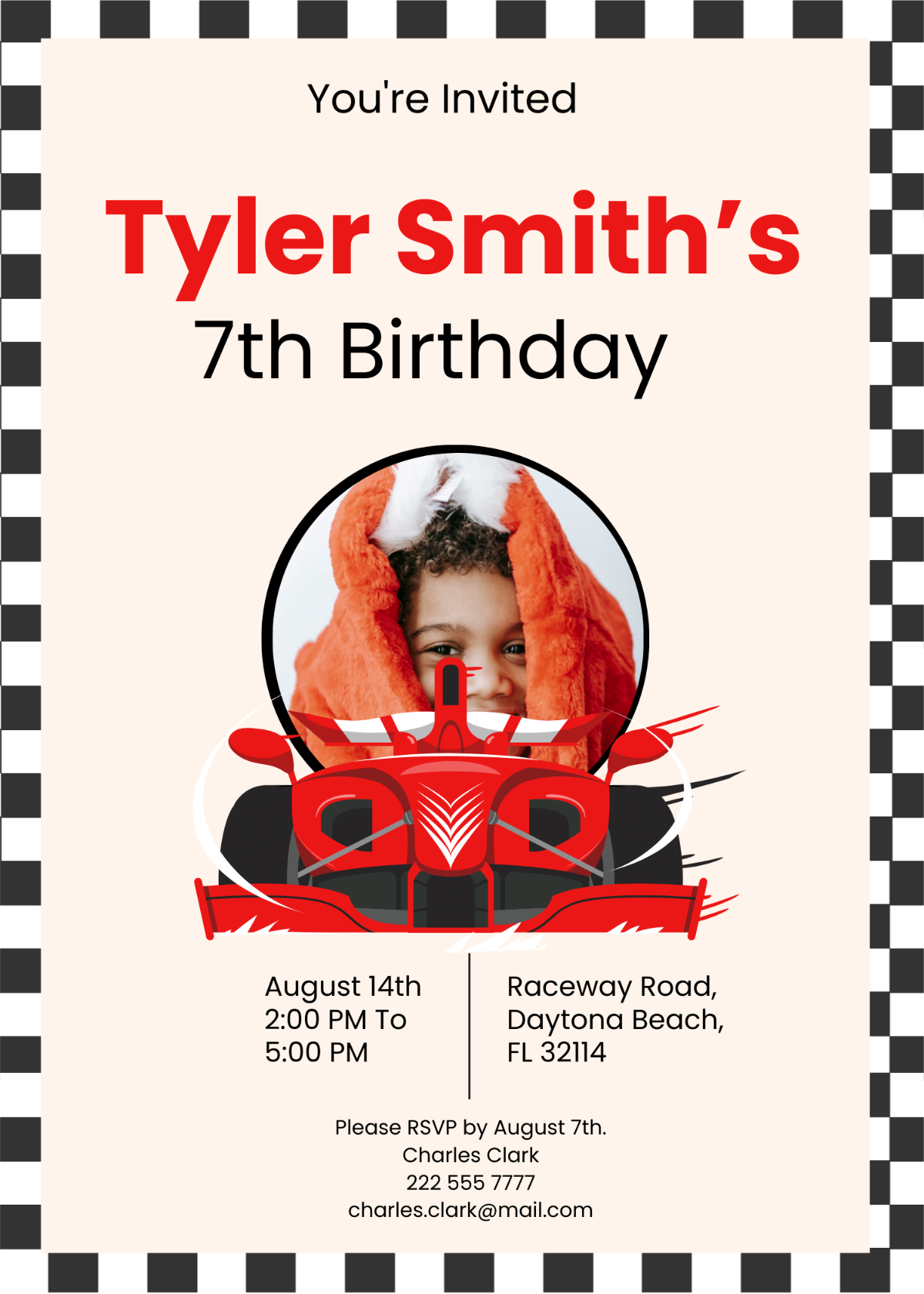 Race Car Birthday Invitation Template | Template.net