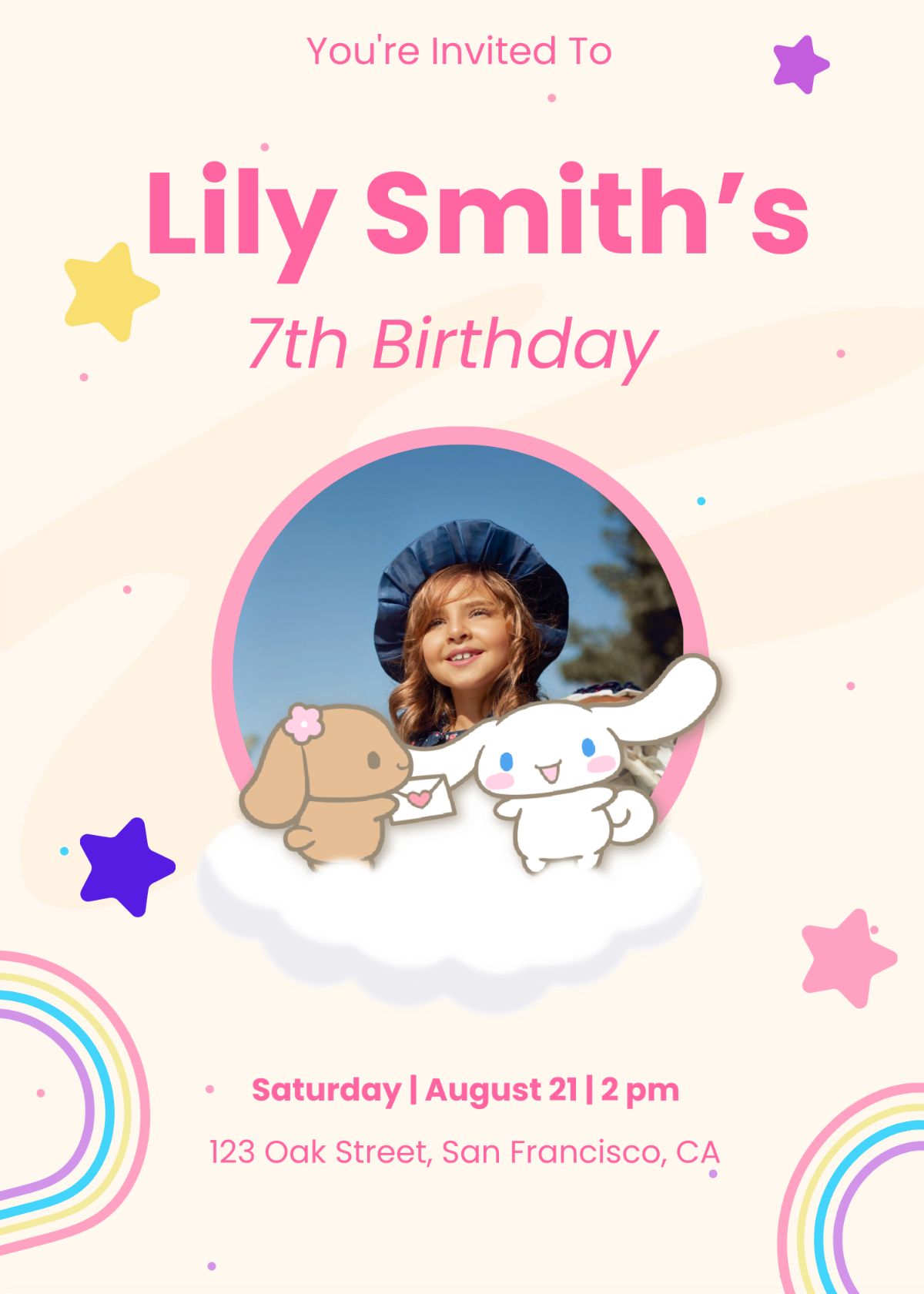 Cinnamoroll Birthday Invitation