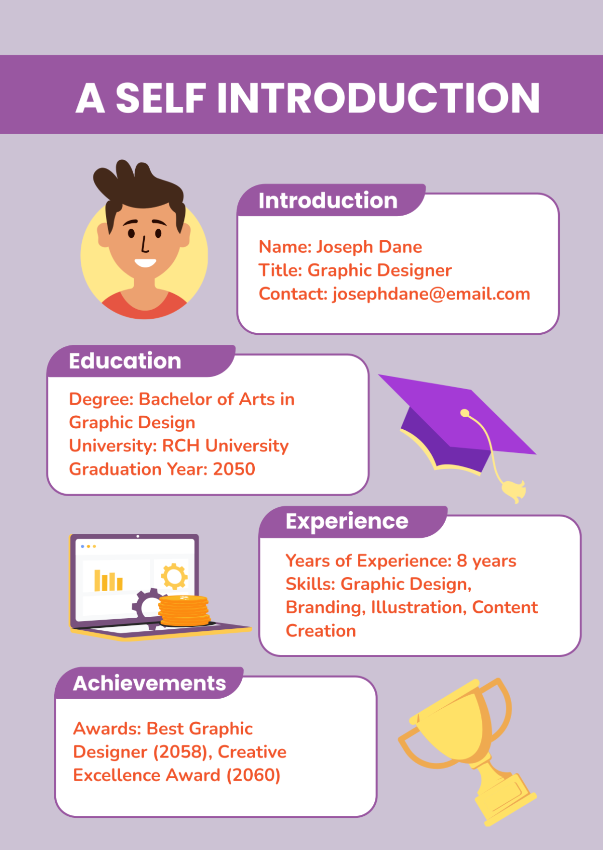Free Self Introduction Infographic Template