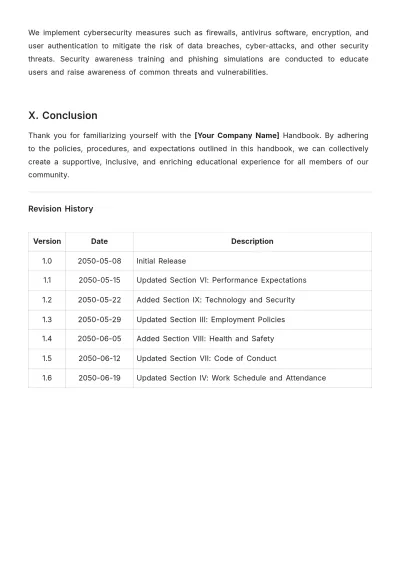 Free School Handbook Template to Edit Online | Template.net to Edit Online