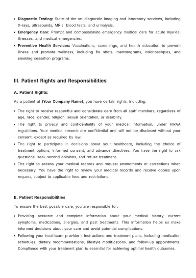 Free Patient Handbook Template to Edit Online