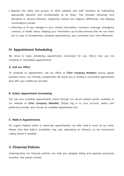 Free Patient Handbook Template to Edit Online