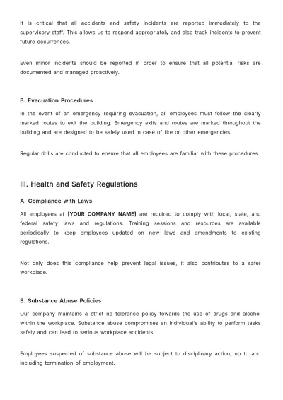 Free Safety Handbook Template to Edit Online