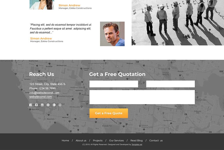 One Page Construction Website Download