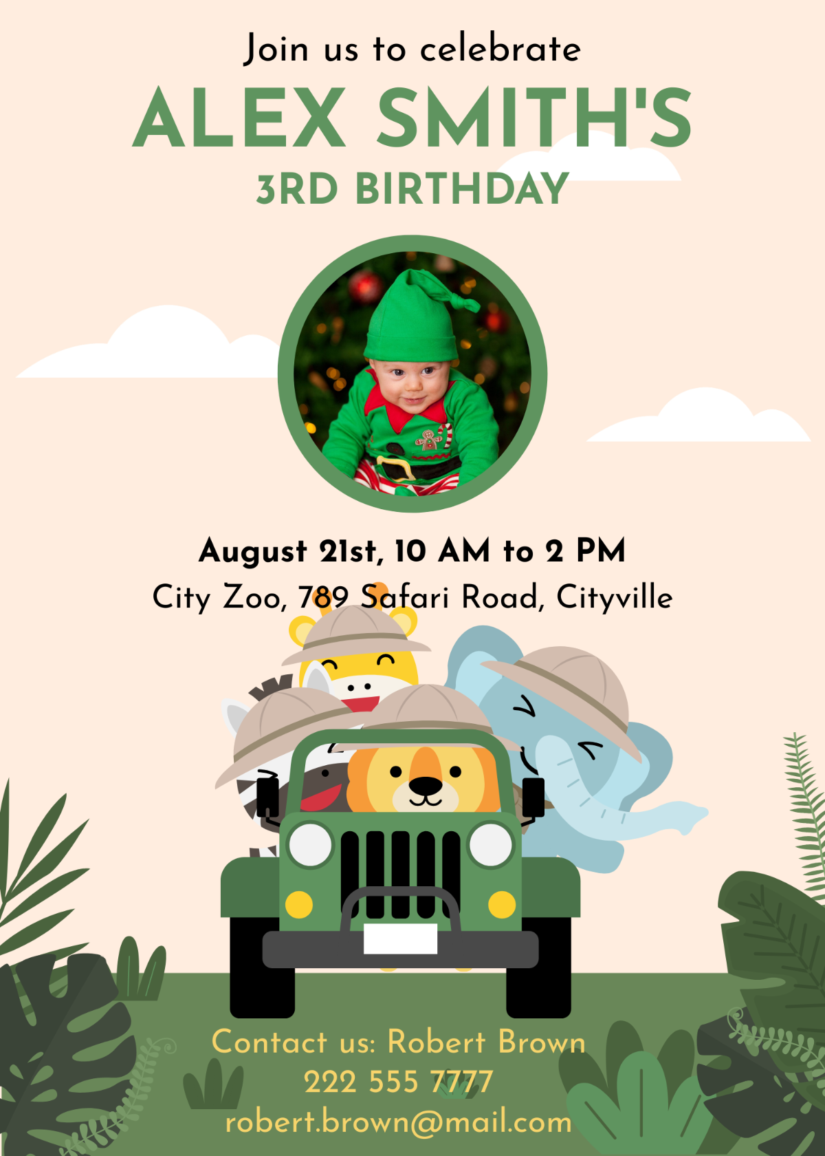 Zoo Birthday Invitation Template