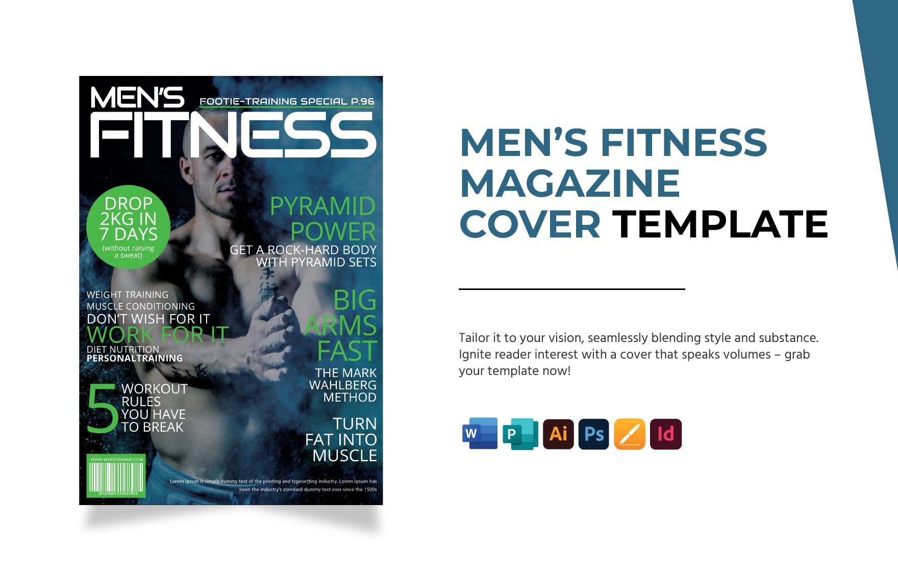 Men's Fitness Magazine Cover Template