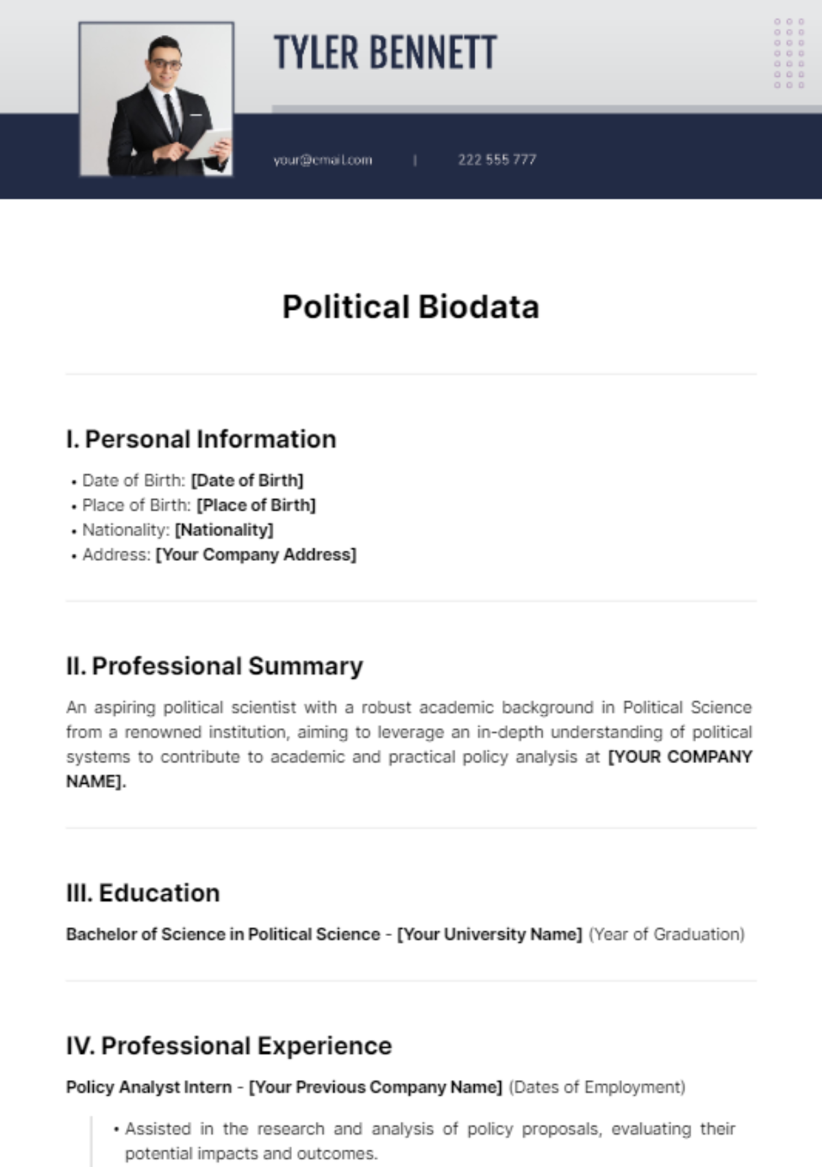 FREE Biodata Templates & Examples - Edit Online & Download | Template.net