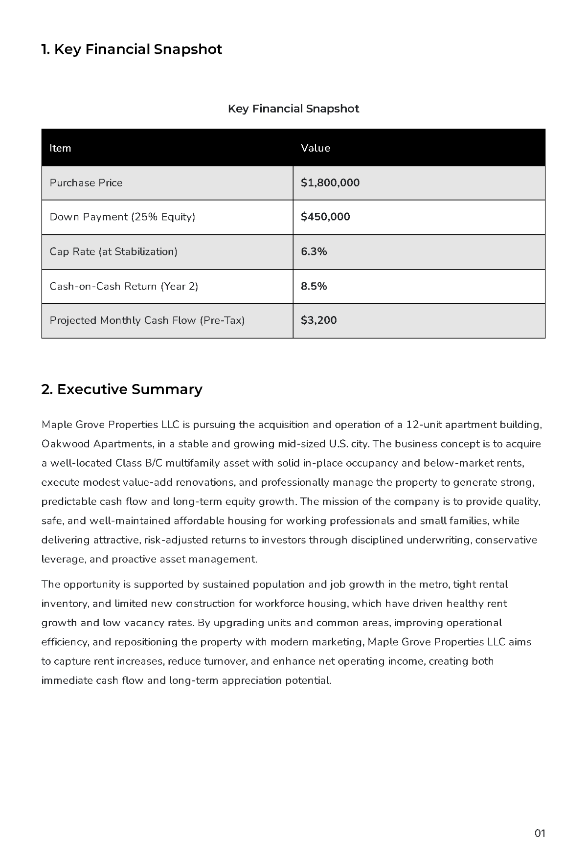 Free Rental Property Business Plan Template to Edit Online