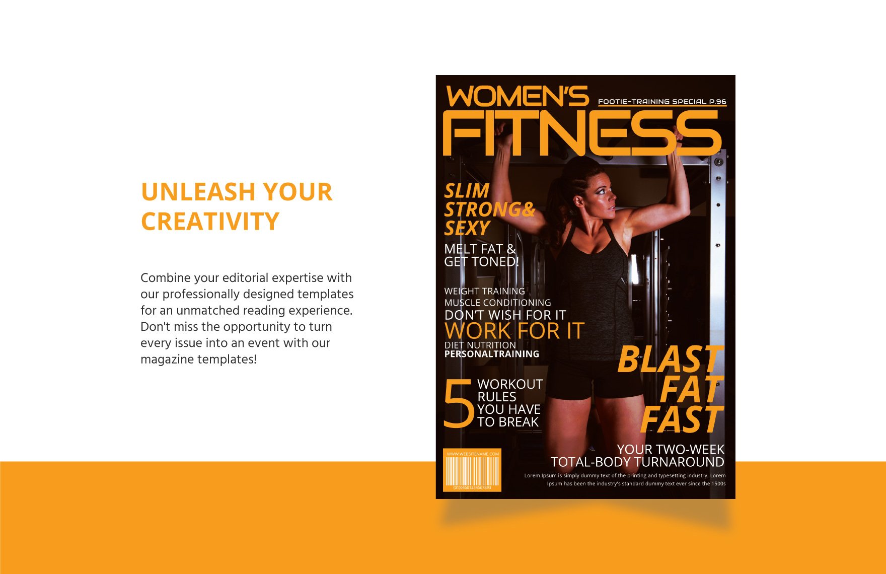 Womens Fitness Magazine Cover Template