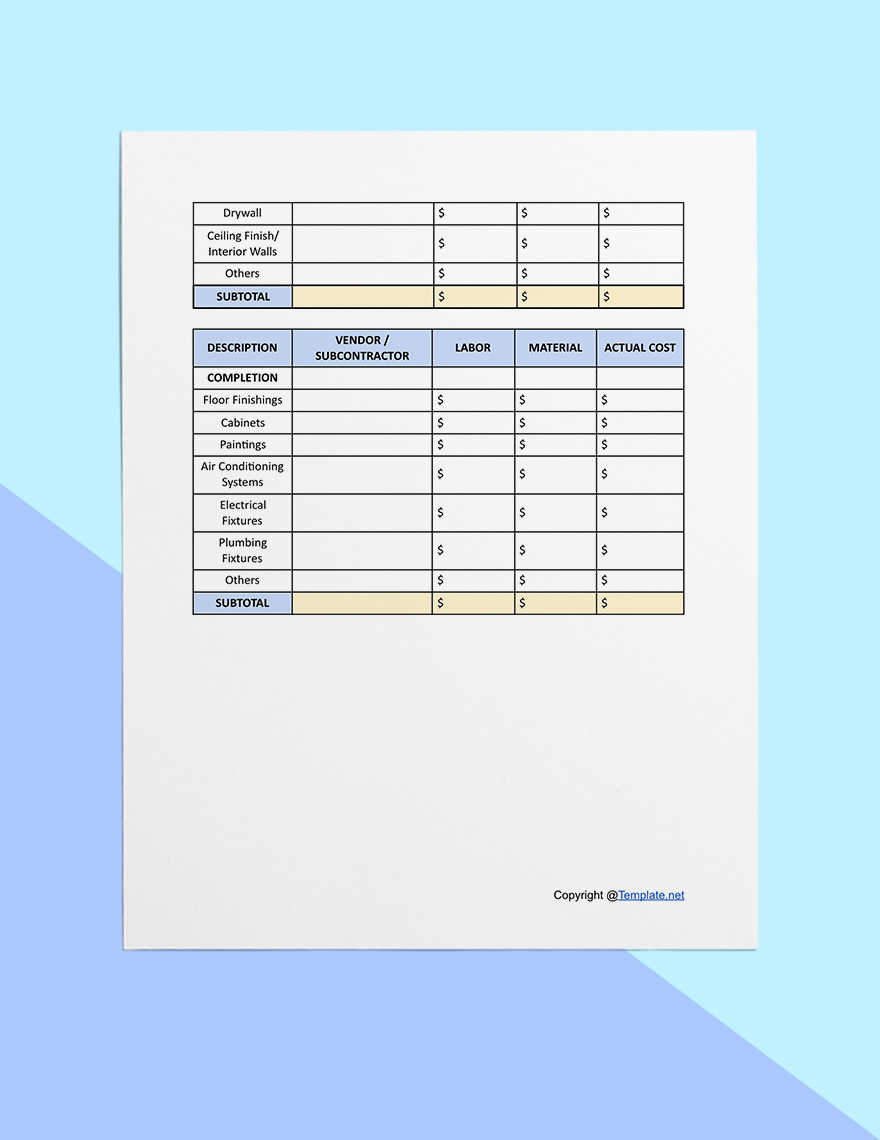 Simple Construction Worksheet Download