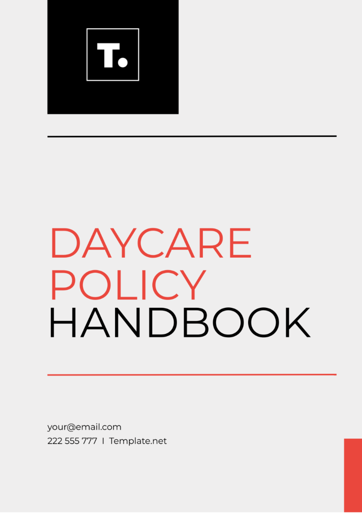 Daycare Policy Handbook Template - Edit Online & Download